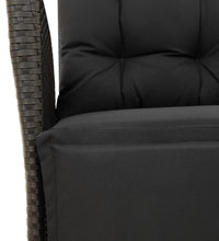 7-tlg. Garten-Essgruppe mit Kissen Schwarz Poly Rattan