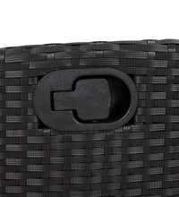 7-tlg. Garten-Essgruppe mit Kissen Schwarz Poly Rattan