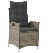 5-tlg. Garten-Essgruppe mit Kissen Grau Poly Rattan