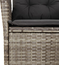 5-tlg. Garten-Essgruppe mit Kissen Grau Poly Rattan