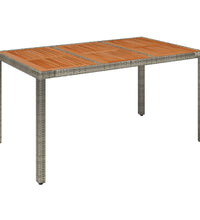 5-tlg. Garten-Essgruppe mit Kissen Grau Poly Rattan