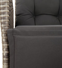 7-tlg. Garten-Essgruppe mit Kissen Grau Poly Rattan