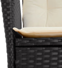 9-tlg. Garten-Essgruppe mit Kissen Schwarz Poly Rattan