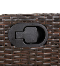 9-tlg. Garten-Essgruppe mit Kissen Braun Poly Rattan