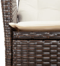 9-tlg. Garten-Essgruppe mit Kissen Braun Poly Rattan