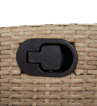 9-tlg. Garten-Essgruppe mit Kissen Beige Poly Rattan