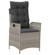 9-tlg. Garten-Essgruppe mit Kissen Hellgrau Poly Rattan