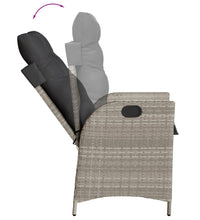 9-tlg. Garten-Essgruppe mit Kissen Hellgrau Poly Rattan