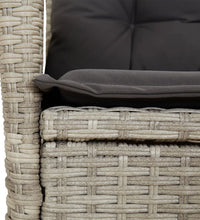 9-tlg. Garten-Essgruppe mit Kissen Hellgrau Poly Rattan