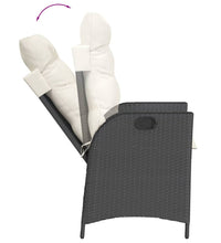 9-tlg. Garten-Essgruppe mit Kissen Schwarz Poly Rattan