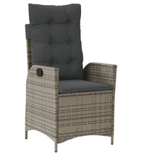 9-tlg. Garten-Essgruppe mit Kissen Grau Poly Rattan