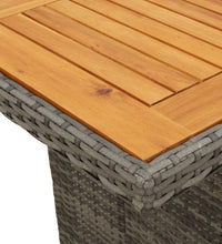 9-tlg. Garten-Essgruppe mit Kissen Grau Poly Rattan