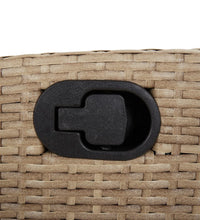 9-tlg. Garten-Essgruppe mit Kissen Beige Poly Rattan