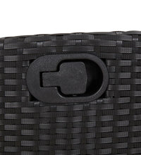 3-tlg. Garten-Essgruppe mit Kissen Schwarz Poly Rattan