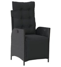 3-tlg. Garten-Essgruppe mit Kissen Schwarz Poly Rattan