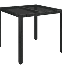 3-tlg. Garten-Essgruppe mit Kissen Schwarz Poly Rattan