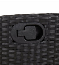 3-tlg. Garten-Essgruppe mit Kissen Schwarz Poly Rattan