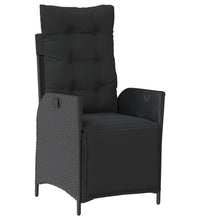 5-tlg. Garten-Essgruppe mit Kissen Schwarz Poly Rattan