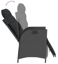 3-tlg. Garten-Essgruppe mit Kissen Schwarz Poly Rattan