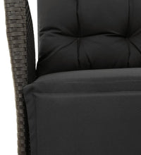 3-tlg. Garten-Essgruppe mit Kissen Schwarz Poly Rattan