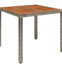 3-tlg. Garten-Essgruppe mit Kissen Grau Poly Rattan