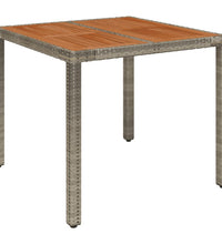 5-tlg. Garten-Essgruppe mit Kissen Grau Poly Rattan