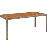7-tlg. Garten-Essgruppe mit Kissen Grau Poly Rattan