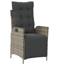 7-tlg. Garten-Essgruppe mit Kissen Grau Poly Rattan