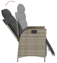 7-tlg. Garten-Essgruppe mit Kissen Grau Poly Rattan