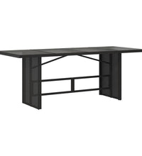 7-tlg. Garten-Essgruppe mit Kissen Schwarz Poly Rattan