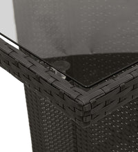 9-tlg. Garten-Essgruppe mit Kissen Schwarz Poly Rattan