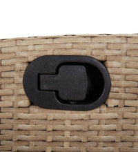 7-tlg. Garten-Essgruppe mit Kissen Beige Poly Rattan