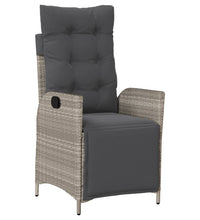 7-tlg. Garten-Essgruppe mit Kissen Hellgrau Poly Rattan