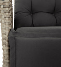 7-tlg. Garten-Essgruppe mit Kissen Hellgrau Poly Rattan