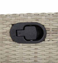 7-tlg. Garten-Essgruppe mit Kissen Hellgrau Poly Rattan