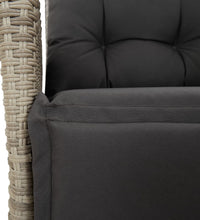 9-tlg. Garten-Essgruppe mit Kissen Hellgrau Poly Rattan