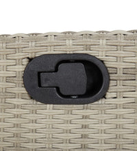 9-tlg. Garten-Essgruppe mit Kissen Hellgrau Poly Rattan