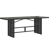 7-tlg. Garten-Essgruppe mit Kissen Schwarz Poly Rattan