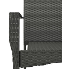 7-tlg. Garten-Essgruppe mit Kissen Schwarz Poly Rattan
