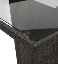 7-tlg. Garten-Essgruppe mit Kissen Schwarz Poly Rattan