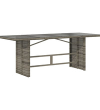 7-tlg. Garten-Essgruppe mit Kissen Grau Poly Rattan