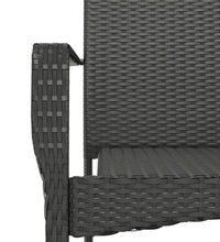 7-tlg. Garten-Essgruppe mit Kissen Schwarz Poly Rattan