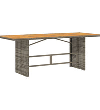 7-tlg. Garten-Essgruppe mit Kissen Grau Poly Rattan