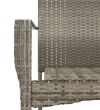 7-tlg. Garten-Essgruppe mit Kissen Grau Poly Rattan