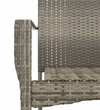 9-tlg. Garten-Essgruppe mit Kissen Grau Poly Rattan