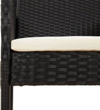 7-tlg. Garten-Essgruppe mit Kissen Schwarz Poly Rattan