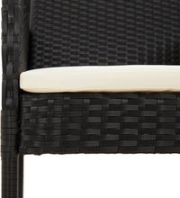 7-tlg. Garten-Essgruppe mit Kissen Schwarz Poly Rattan