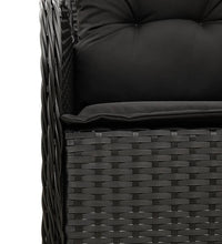 7-tlg. Garten-Essgruppe mit Kissen Schwarz Poly Rattan