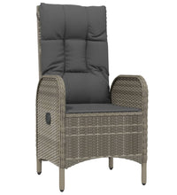 9-tlg. Garten-Essgruppe mit Kissen Grau Poly Rattan