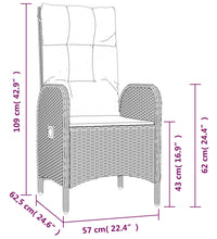 9-tlg. Garten-Essgruppe mit Kissen Grau Poly Rattan